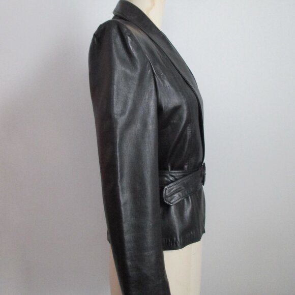 Black Leather Jacket 1970`s - 80`s Made in Canada - Picture 2 of 10